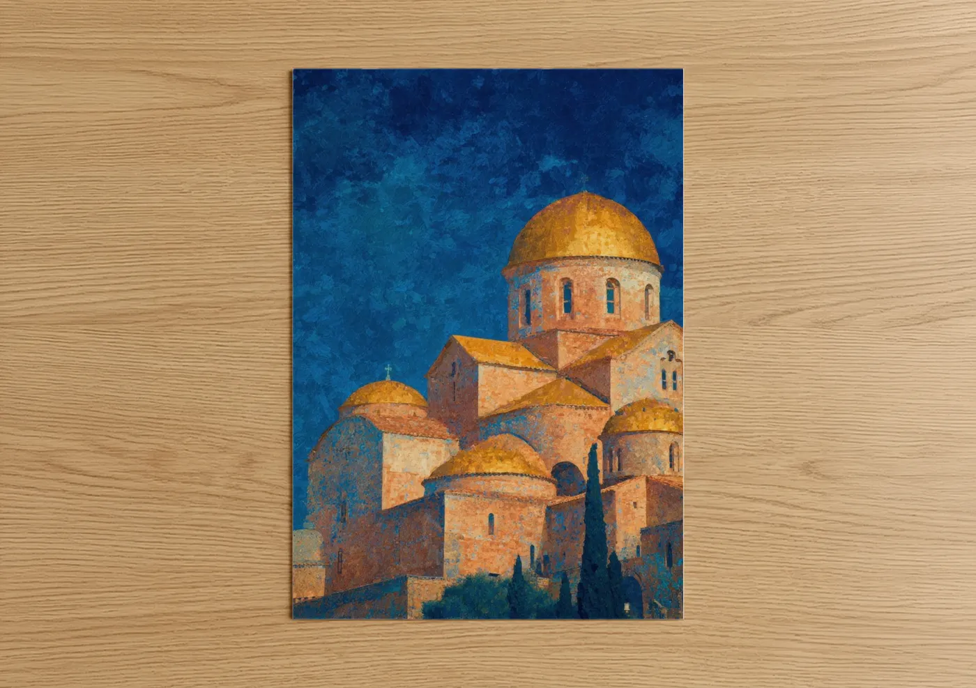 Golden Monastery Byzantine Architecture Wall Art