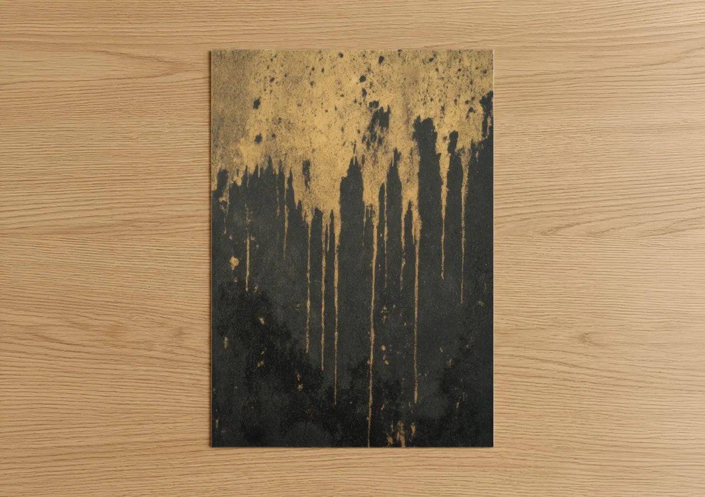 Dripping Gold Pottery Abstract Wall Art