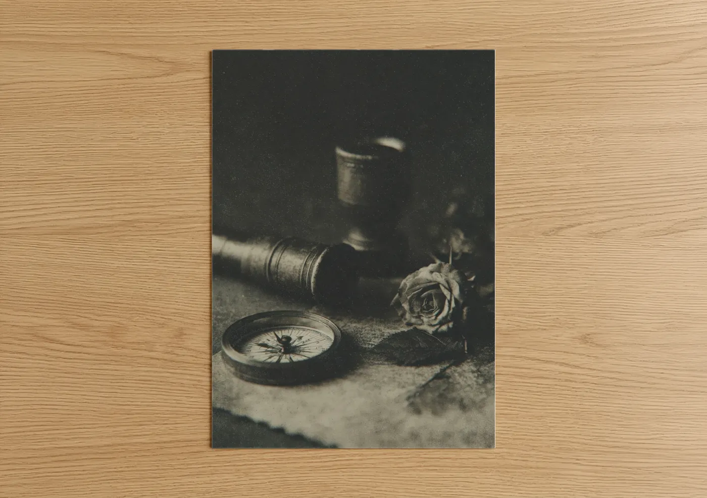 Vintage Spyglass Compass Rose Nautical Wall Art