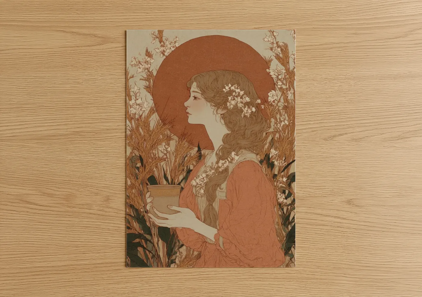 Virgo Zodiac Maiden Art Illustration Wall Art