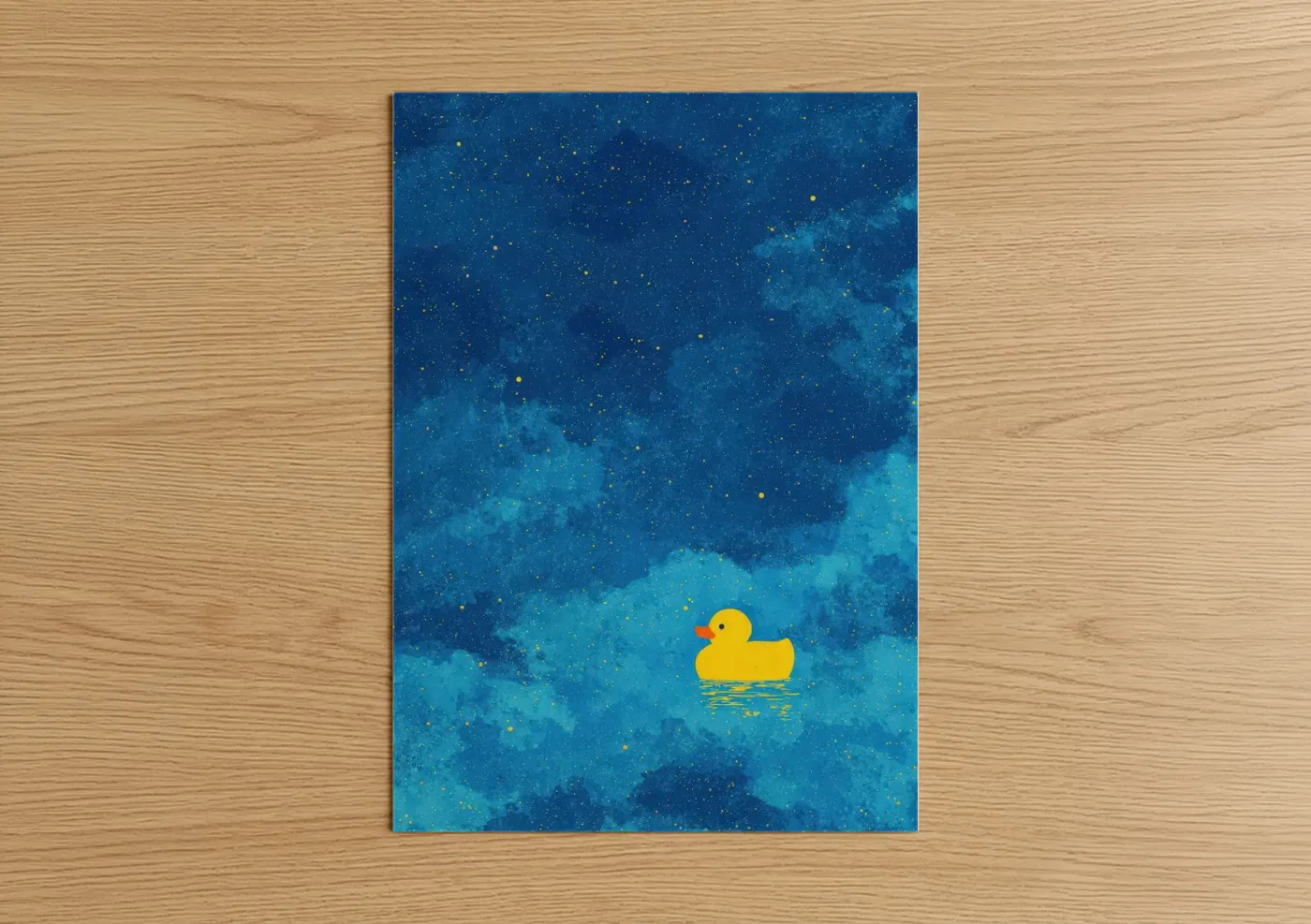 Yellow Duck Nebula Night Sky Wall Art