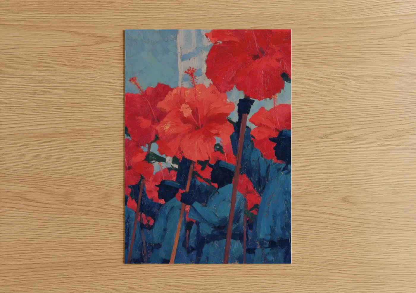 Crimson Juneteenth Red Flowers Wall Art