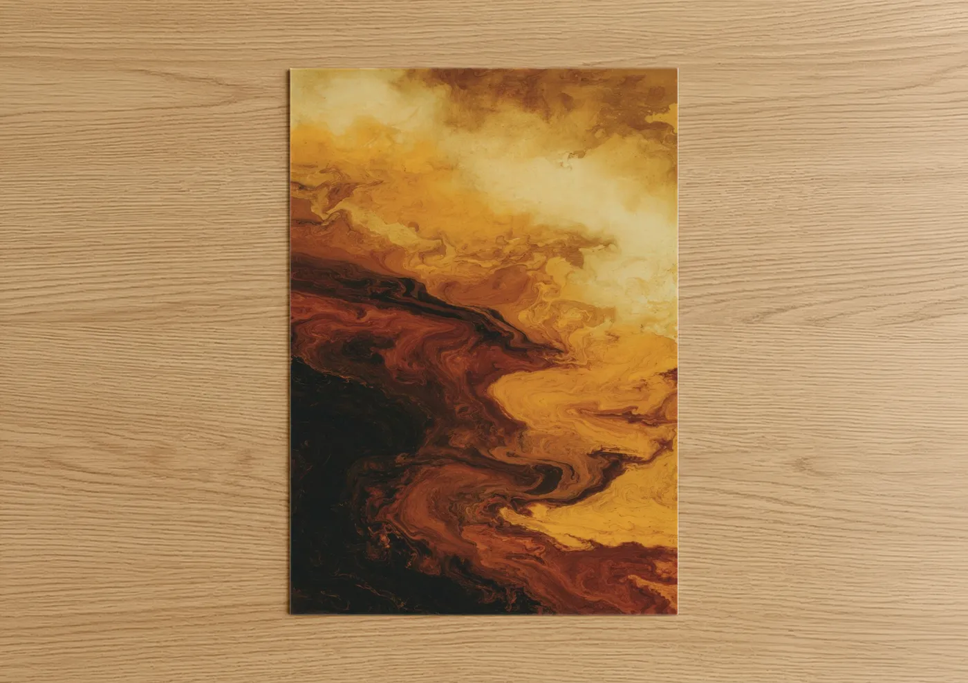 Amber Whiskey Abstract Liquid Wall Art