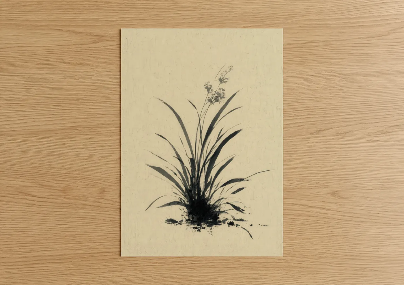 Ink Grass Study Botanical Illustration Wall Art