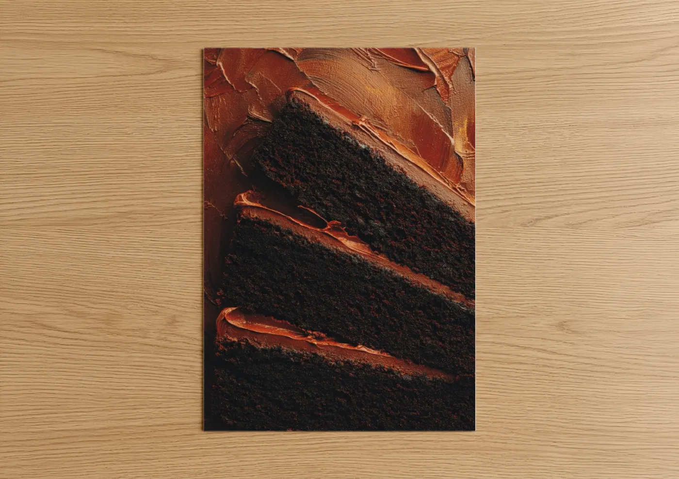Chocolate Cake Slice Close-Up Food Wall Art