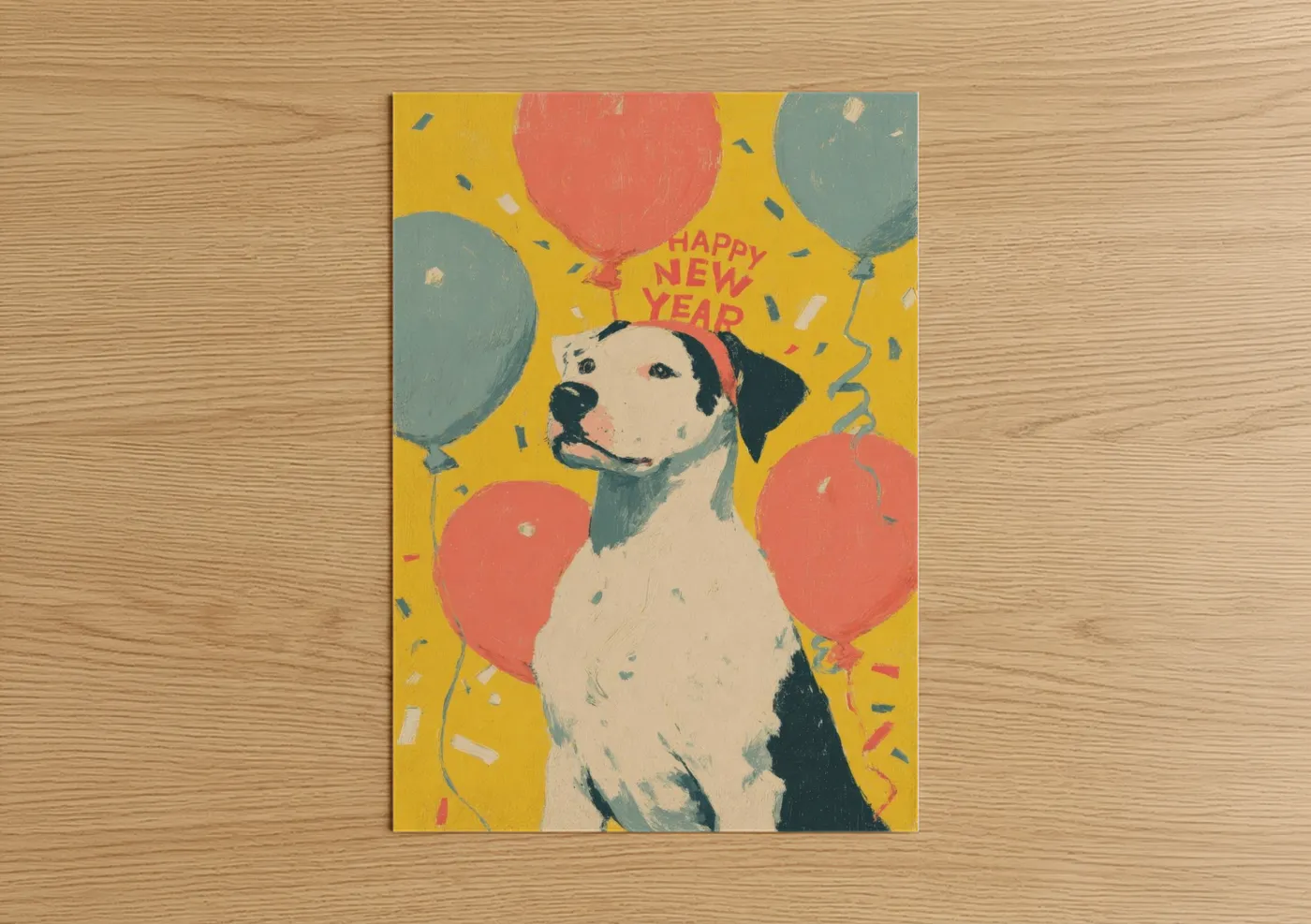 Dog New Year's Eve Party Balloons Wall Art
