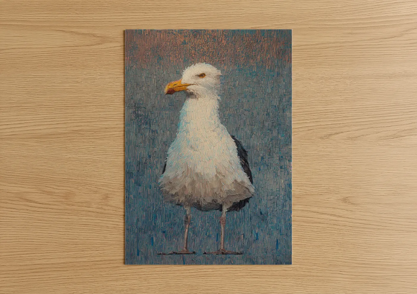 Coastal Seagull Portrait Oil Painting Wall Art