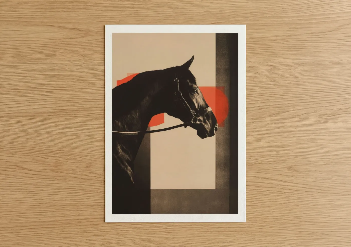 Black Thoroughbred Horse Portrait Wall Art
