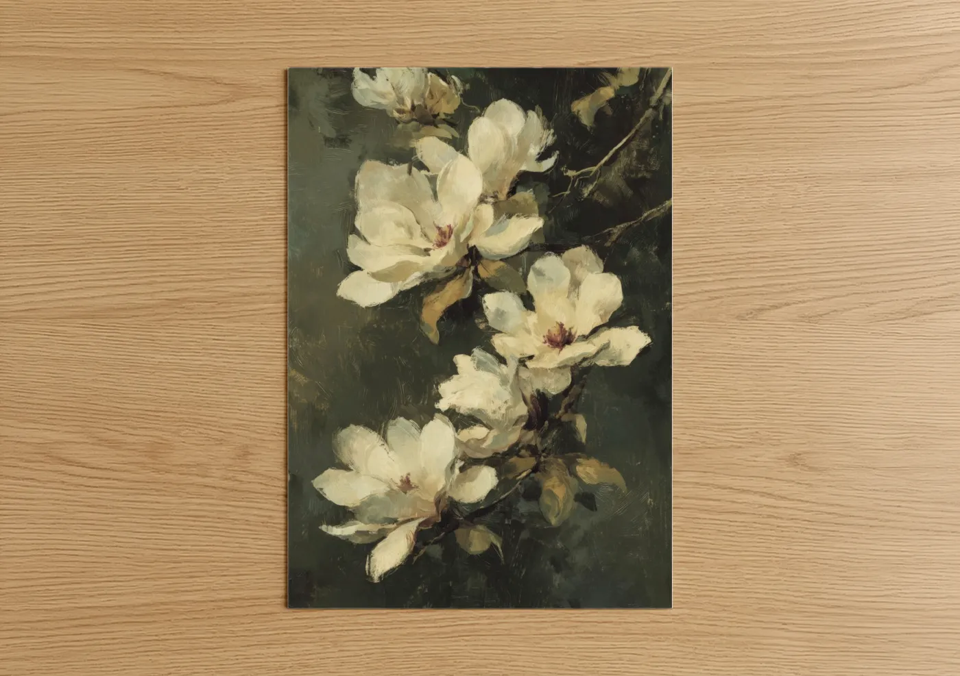 Cream Magnolia Flowers Classical Wall Art
