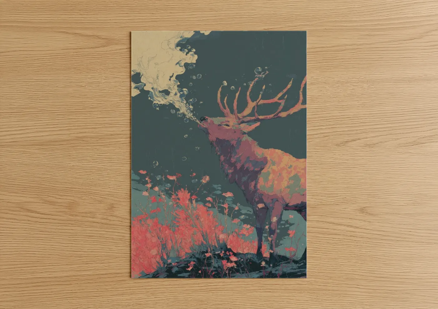 Autumn Elk Modern Wildlife Wall Art