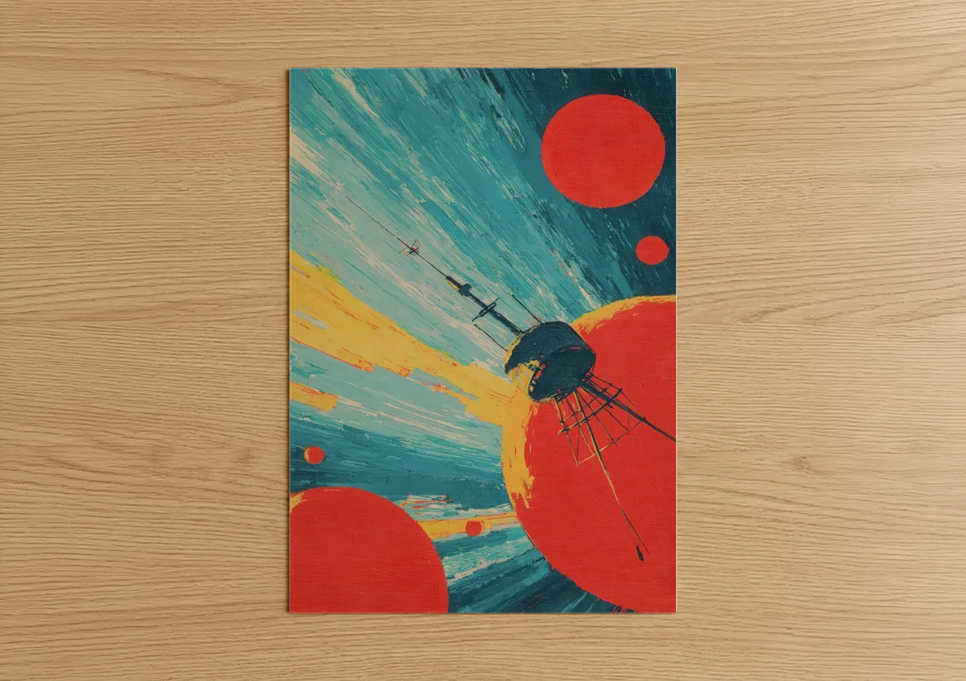 Retro Satellite Space Exploration Wall Art