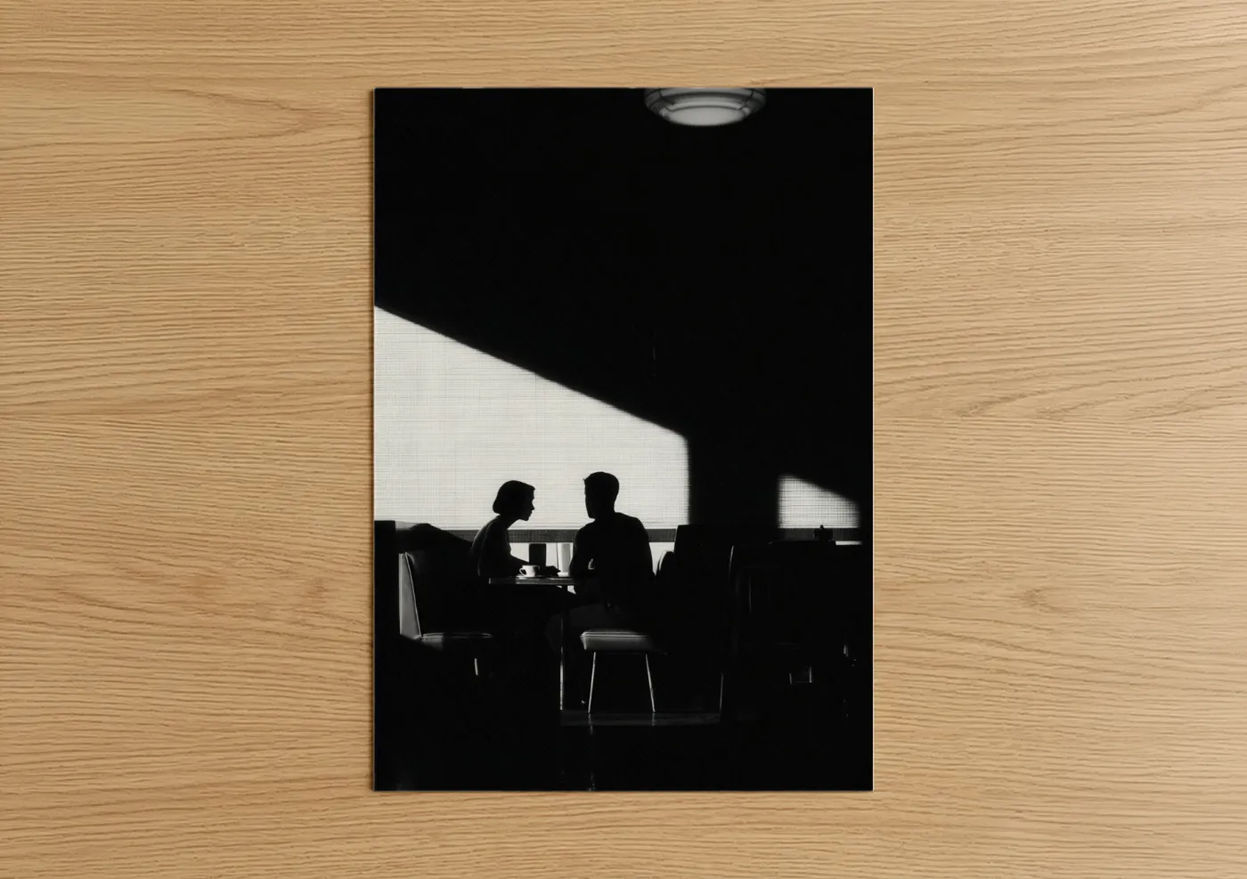 Couple Silhouette Intimate Conversation Wall Art