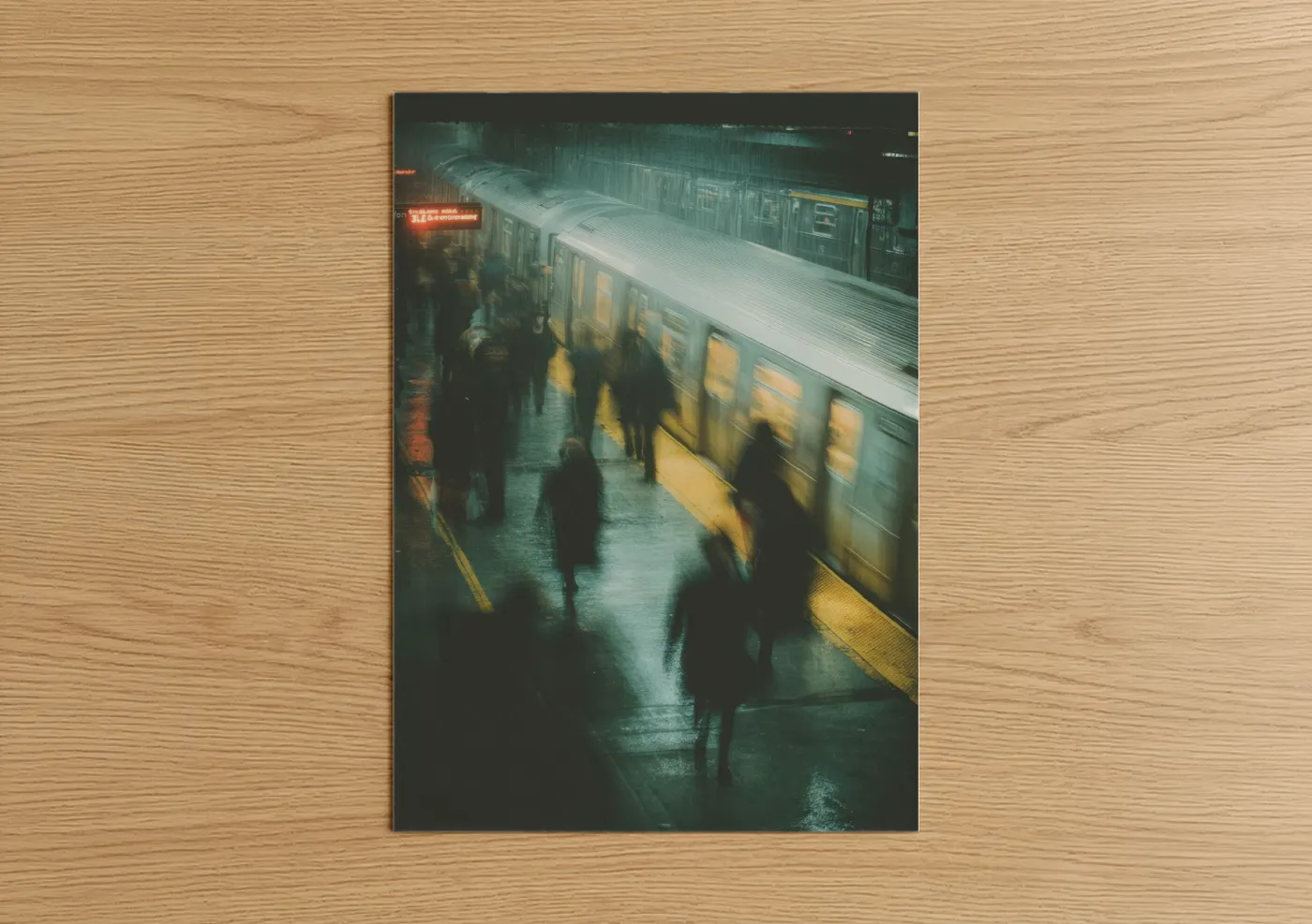 Urban Subway Station Night Photography Wall Art