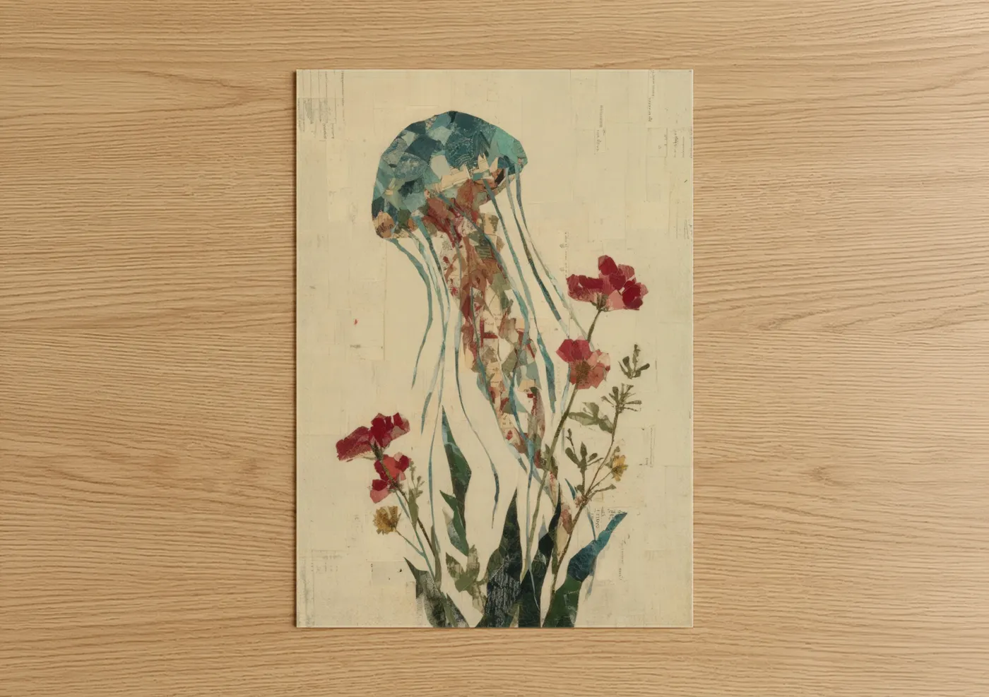 Crimson Jellyfish Botanical Wall Art