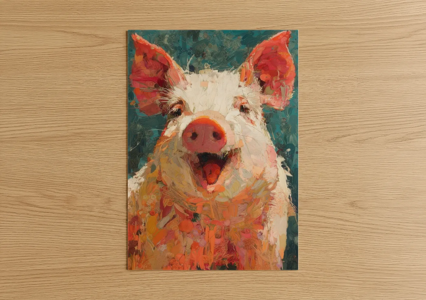 Expressive Pig Farm Animal Wall Art