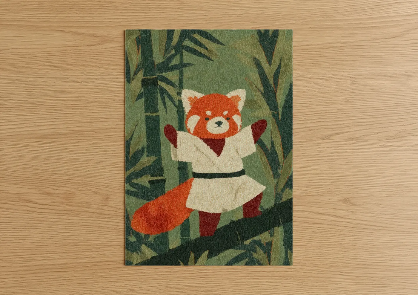 Red Panda Karate Warrior Art Print Wall Art