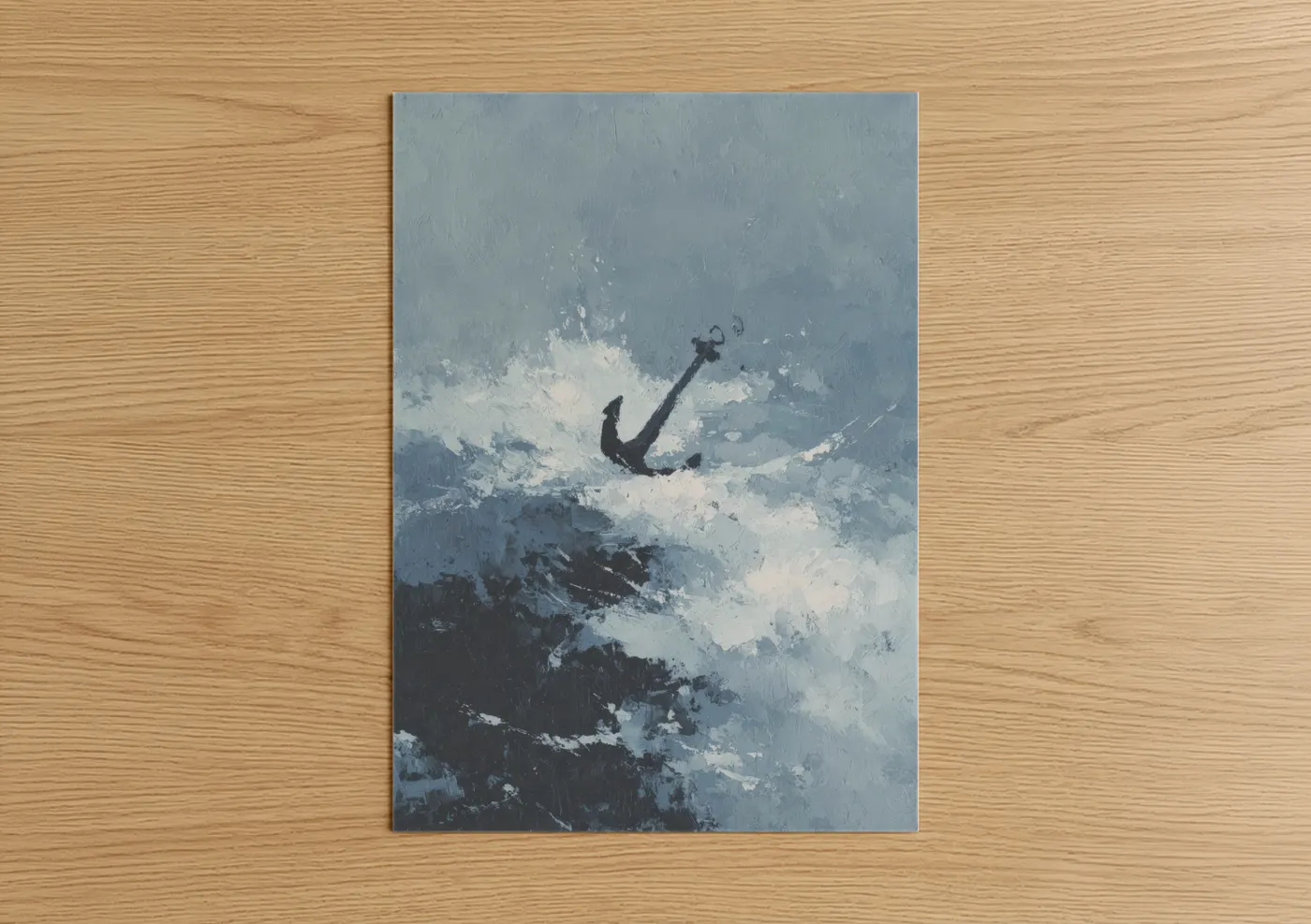 Stormy Anchor Wave Nautical Wall Art
