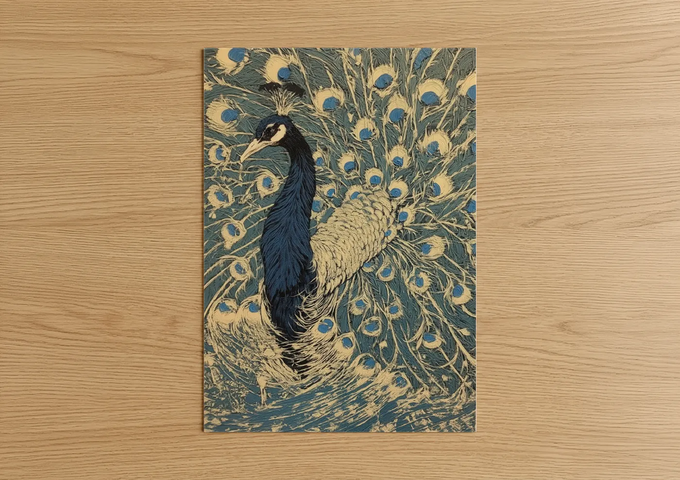 Regal Peacock Display Fine Art Print Wall Art