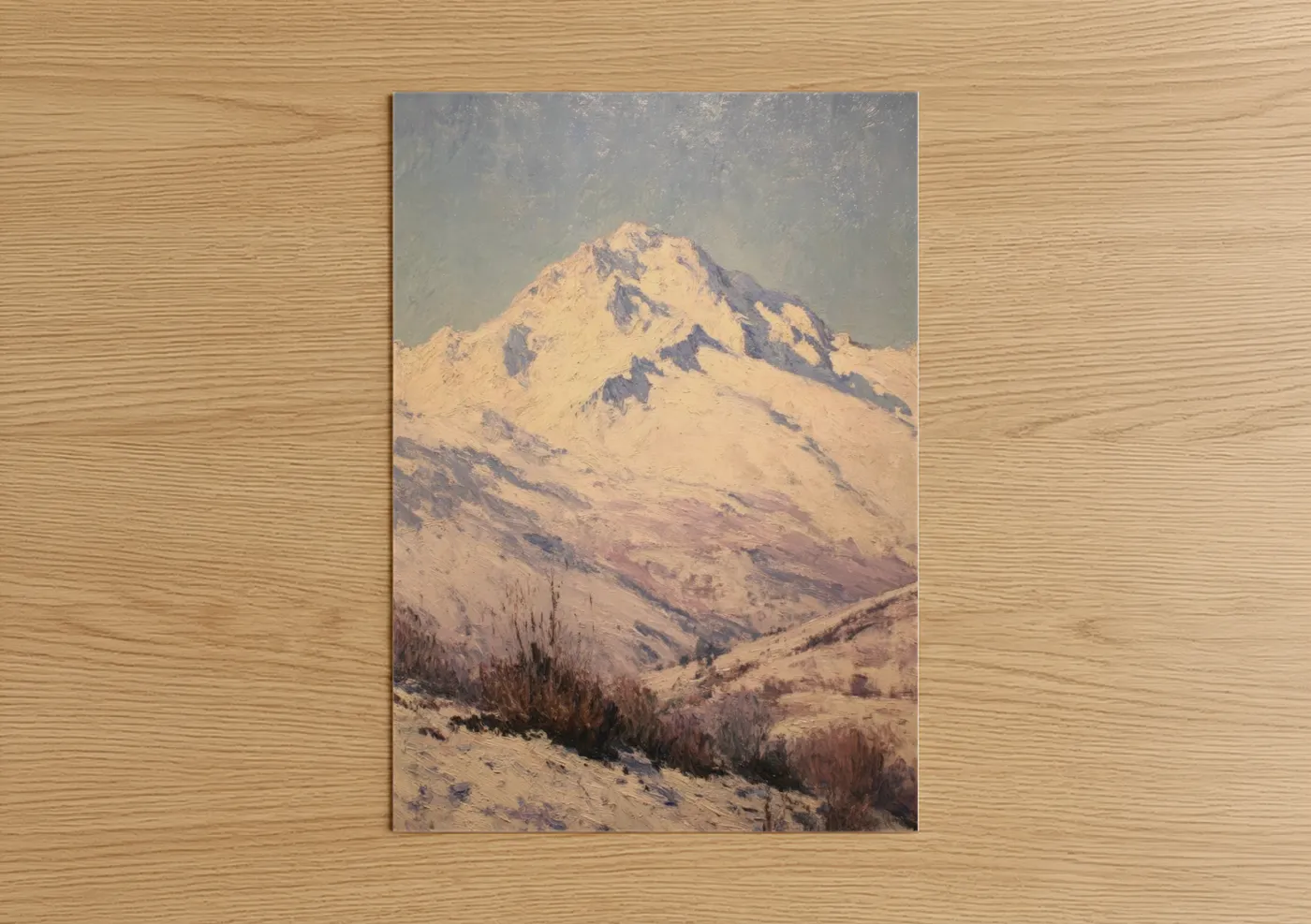 Snow-Capped Mountain Golden Hour Landscape Wall Art