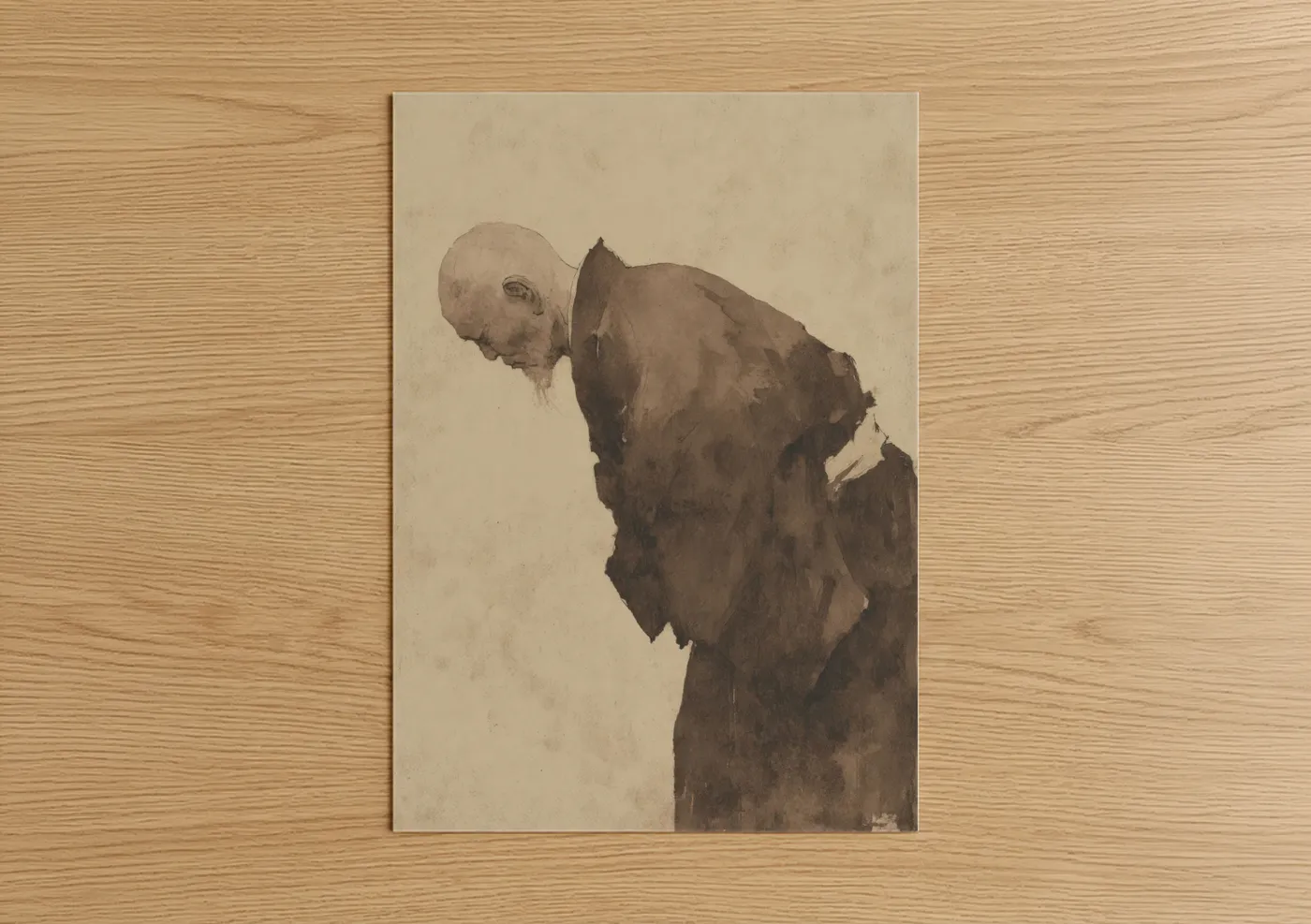 Focused Judoka Martial Arts Watercolor Wall Art