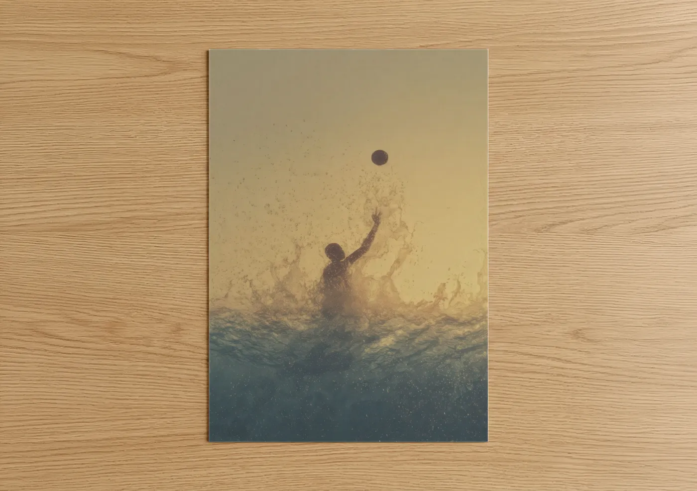 Golden Water Polo Athletic Moment Wall Art