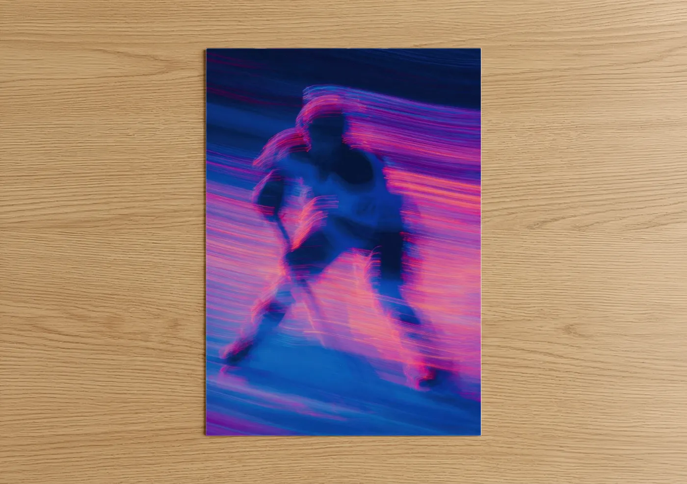 Neon Hockey Motion Dynamic Sport Wall Art