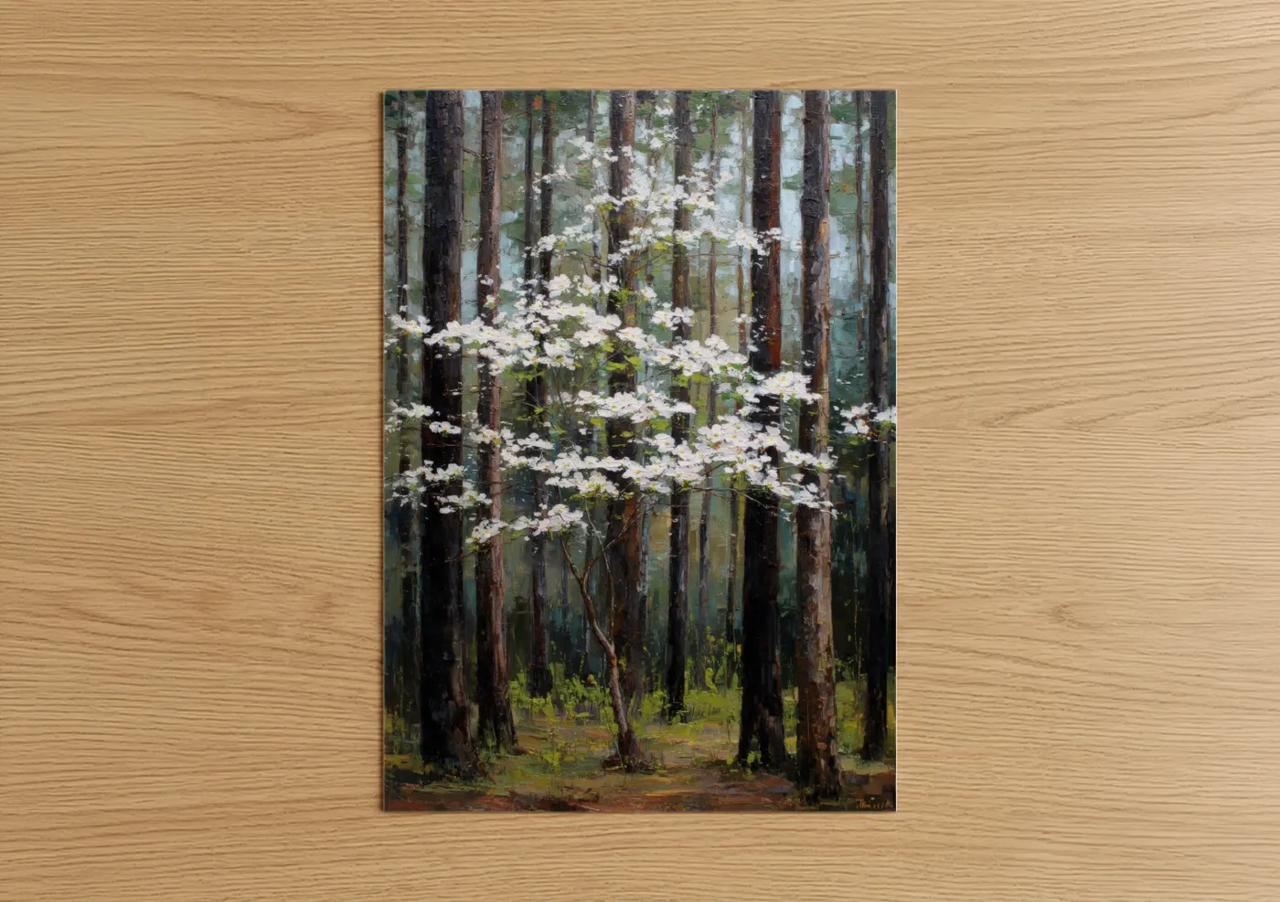 Cherry Blossoms Forest Spring Painting Wall Art