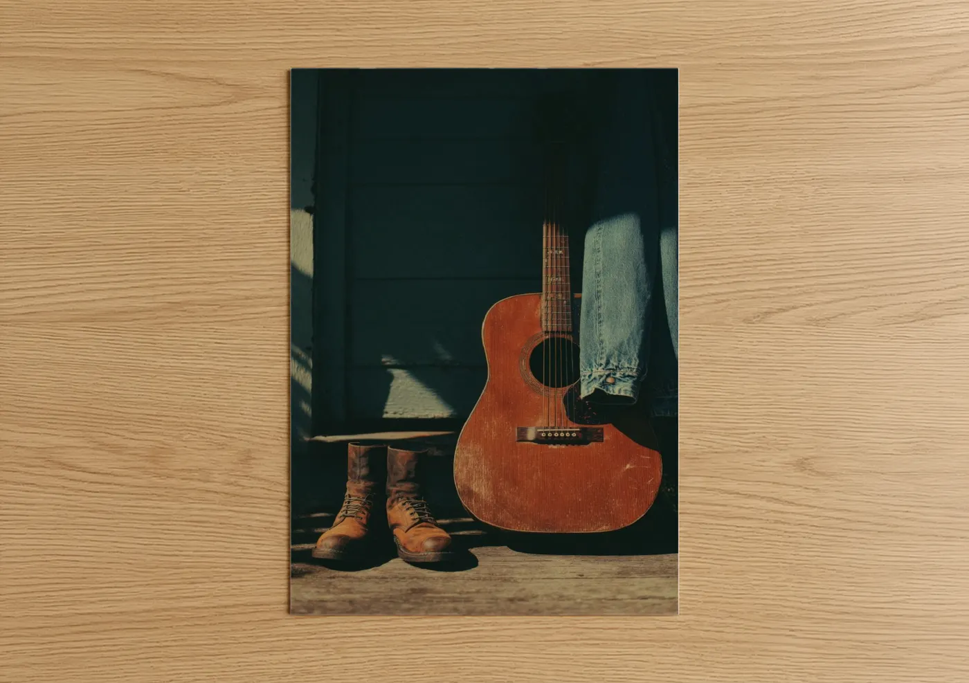Rustic Country Guitar Boots Americana Wall Art