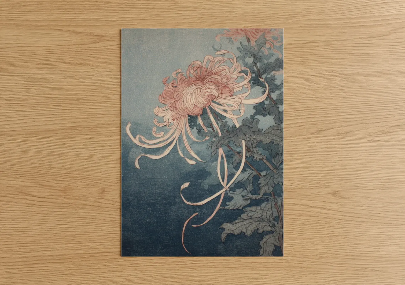 Coral Anemone Japanese Woodblock Wall Art