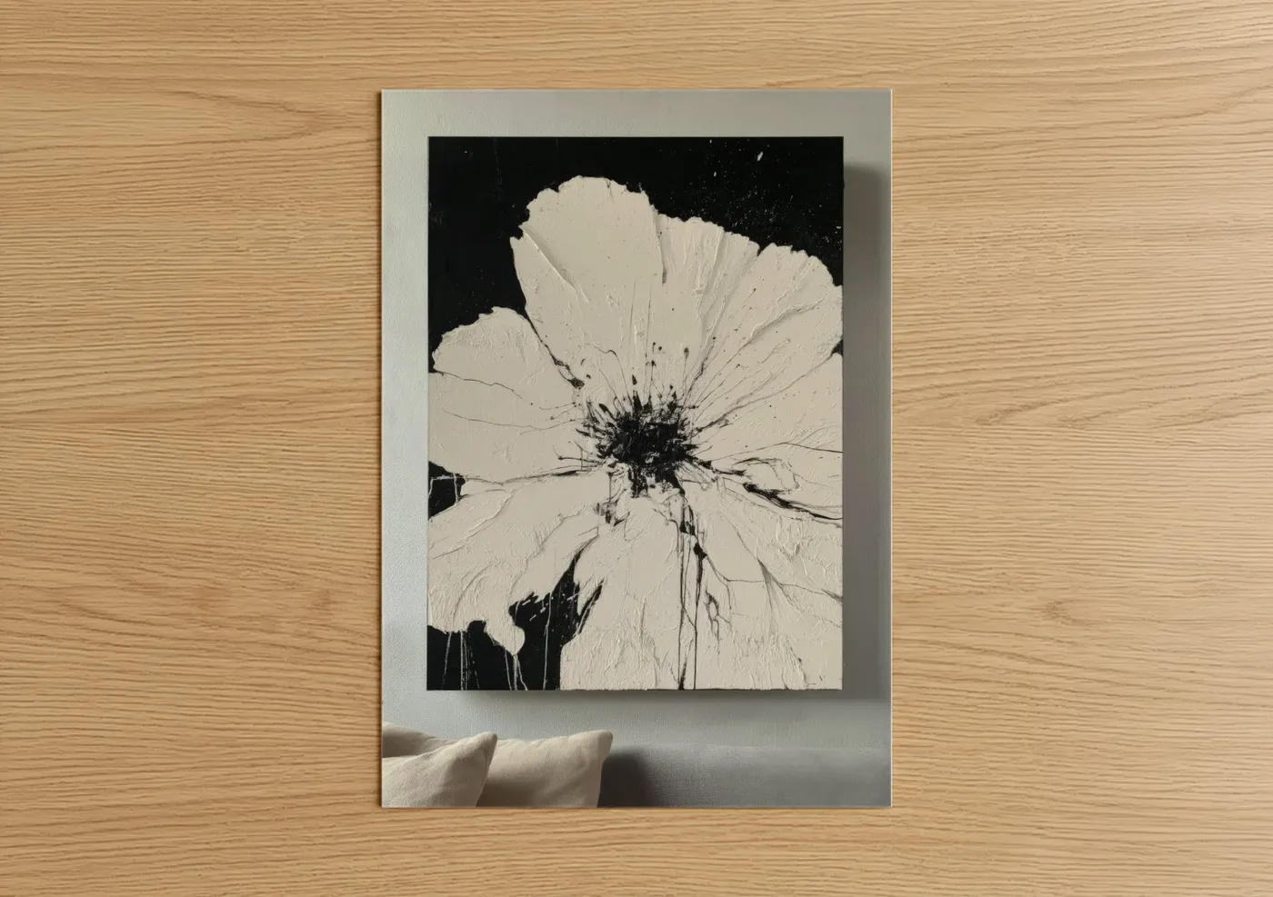 Monochrome Cosmos Abstract Flower Wall Art