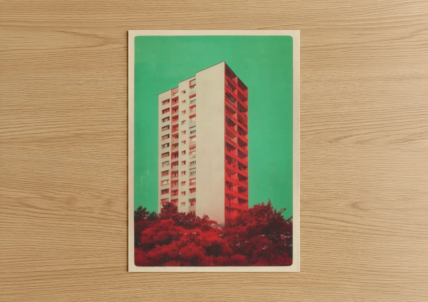 Emerald Modernist Tower Architecture Wall Art