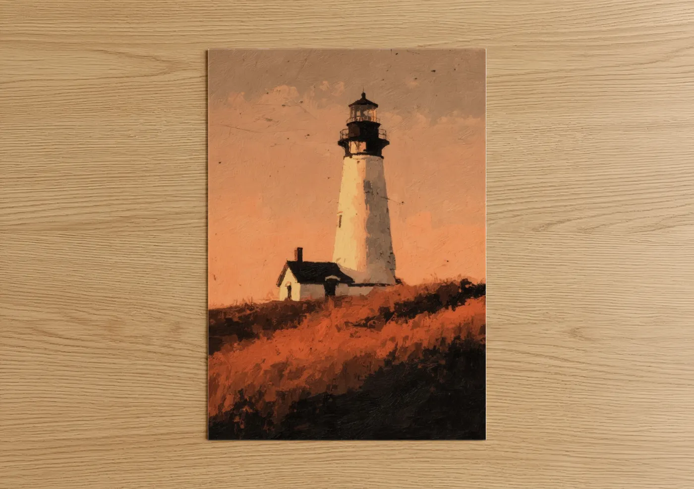 Golden Lighthouse Sunrise Ocean View Wall Art