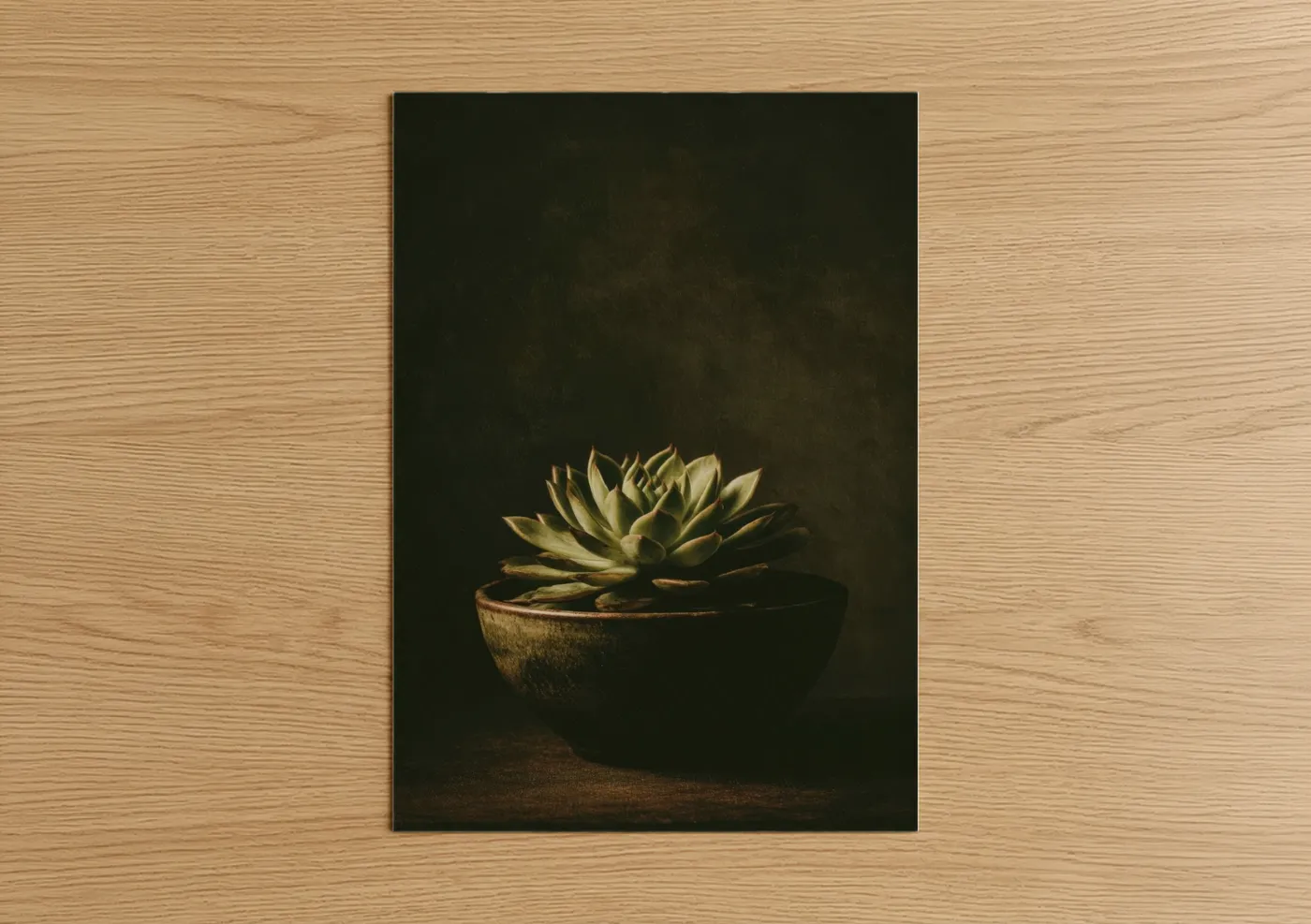 Golden Succulent Plant Botanical Wall Art