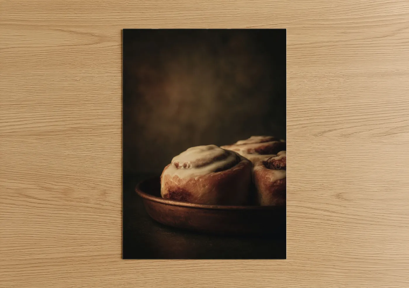 Warm Cinnamon Rolls Baking Photography Wall Art