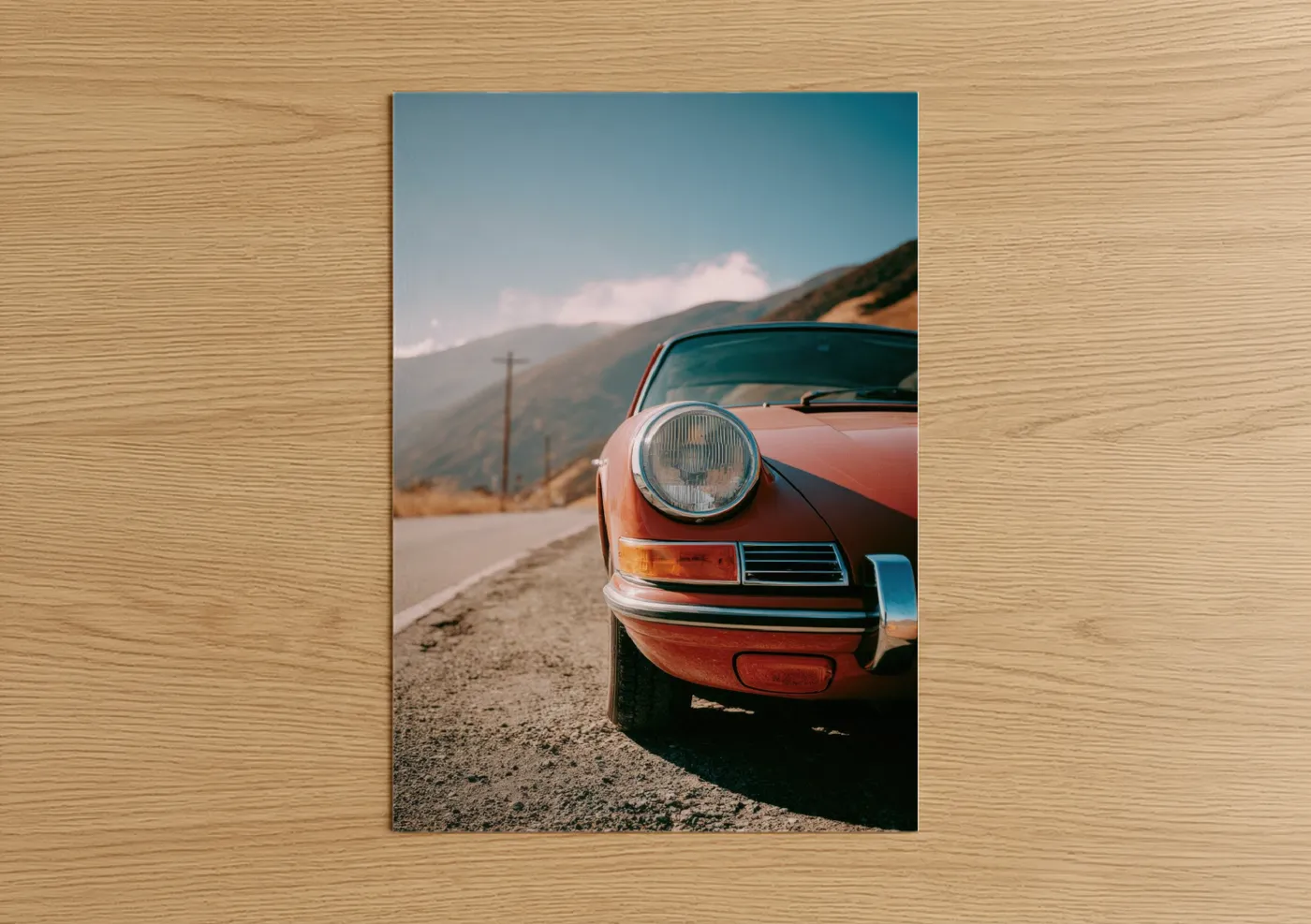 Classic Vintage Sports Car Mountain Road Wall Art