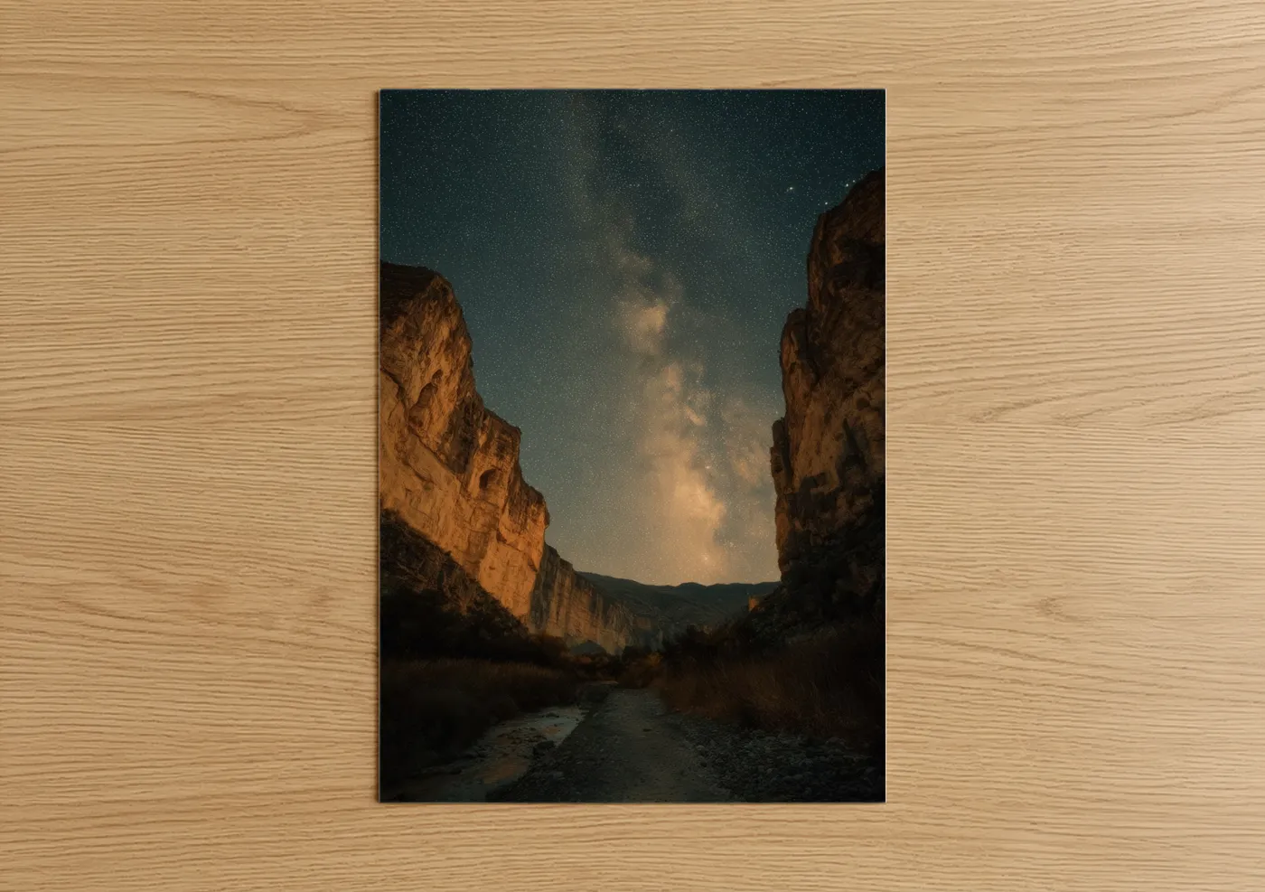 Starlit Canyon Night Sky Landscape Wall Art