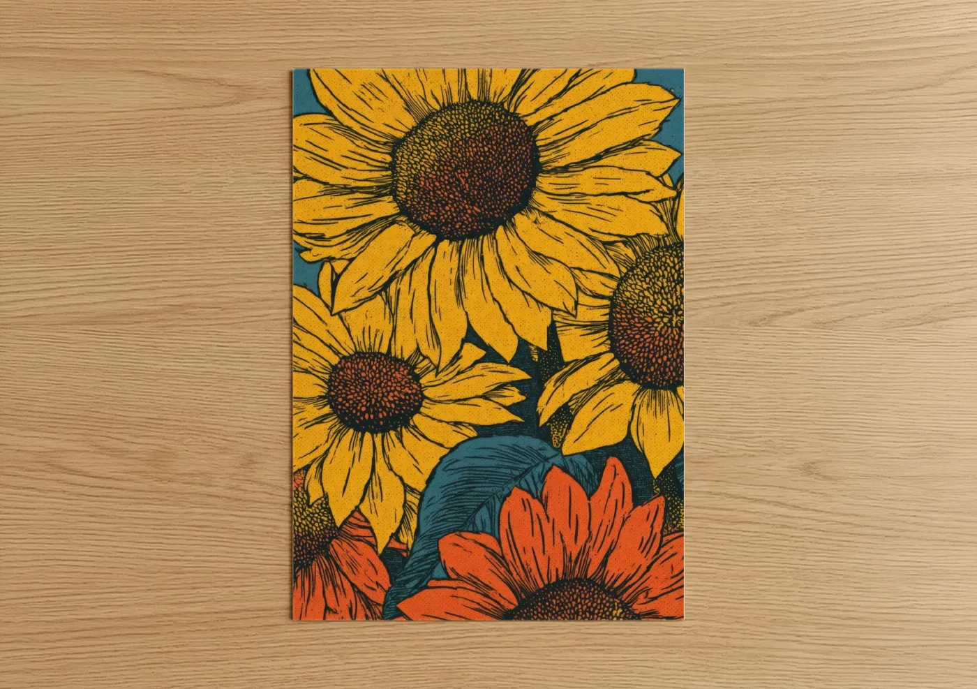 Golden Sunflower Field Botanical Wall Art