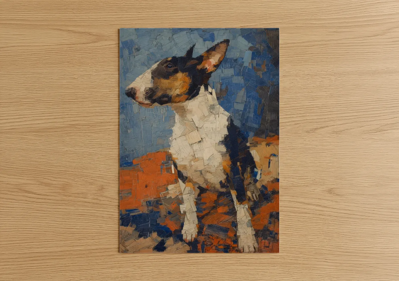 Upright Terrier Contemporary Oil Painting Wall Art