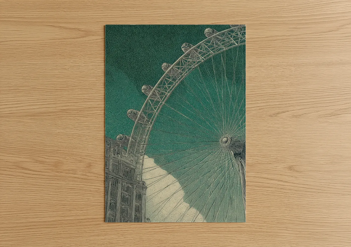 London Eye Aerial Architectural Wall Art