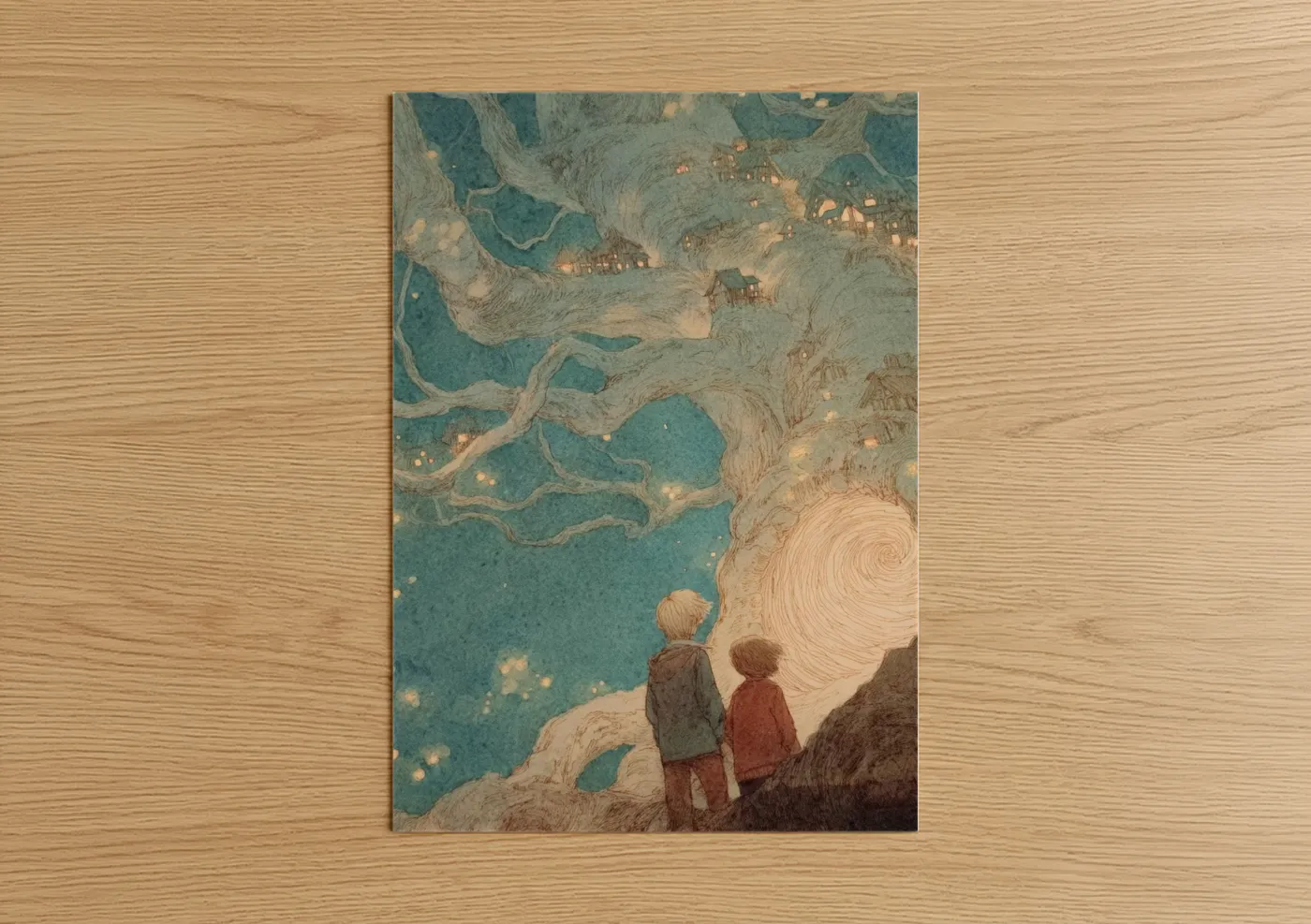 Children Exploring Fantasy Map Adventure Wall Art