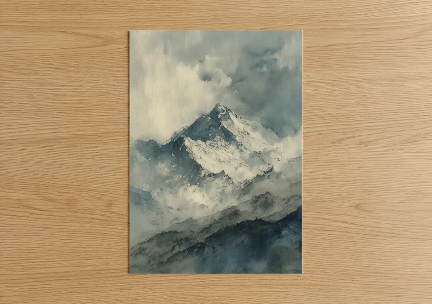 Snowy Mount Everest Misty Mountain Peak Wall Art