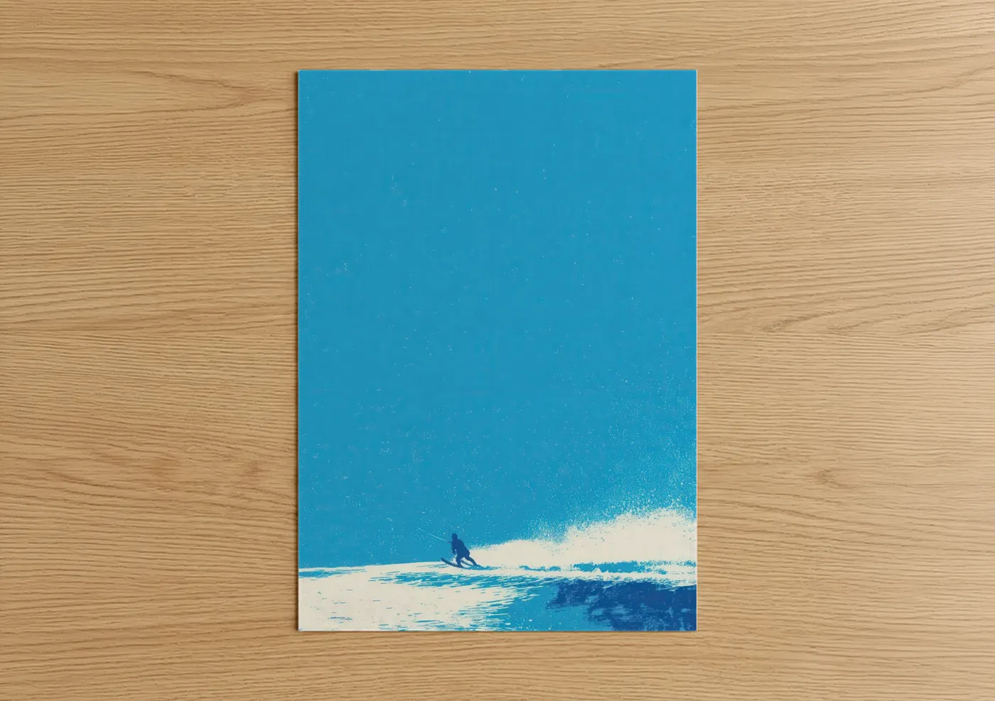 Water Skiing Blue Wave Action Sport Wall Art
