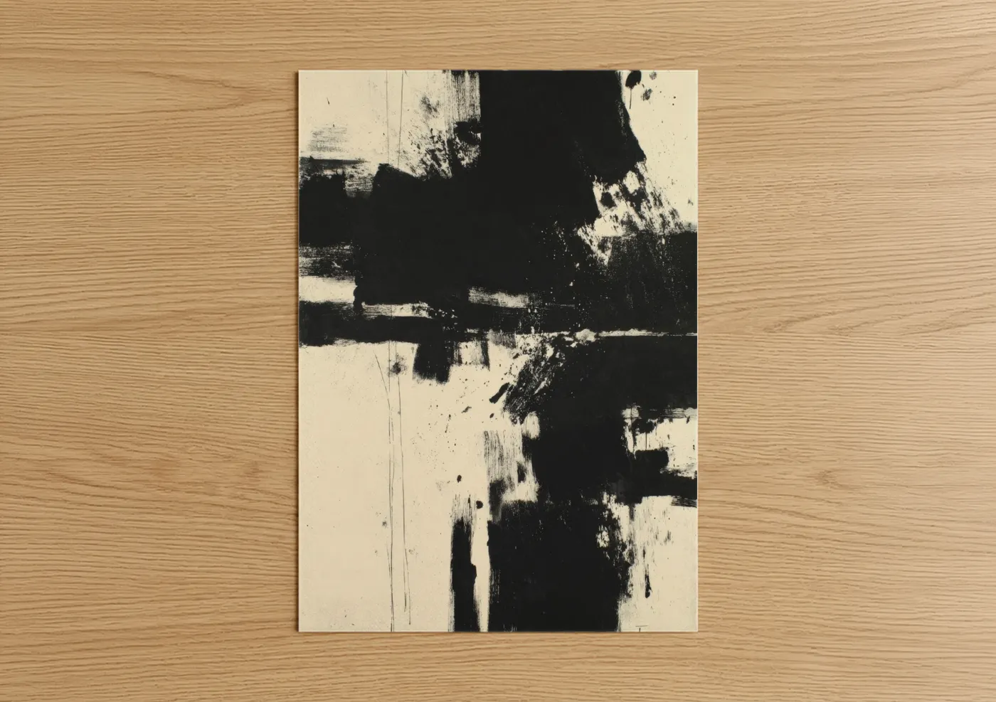 Monochrome Abstract Expressionism Wall Art