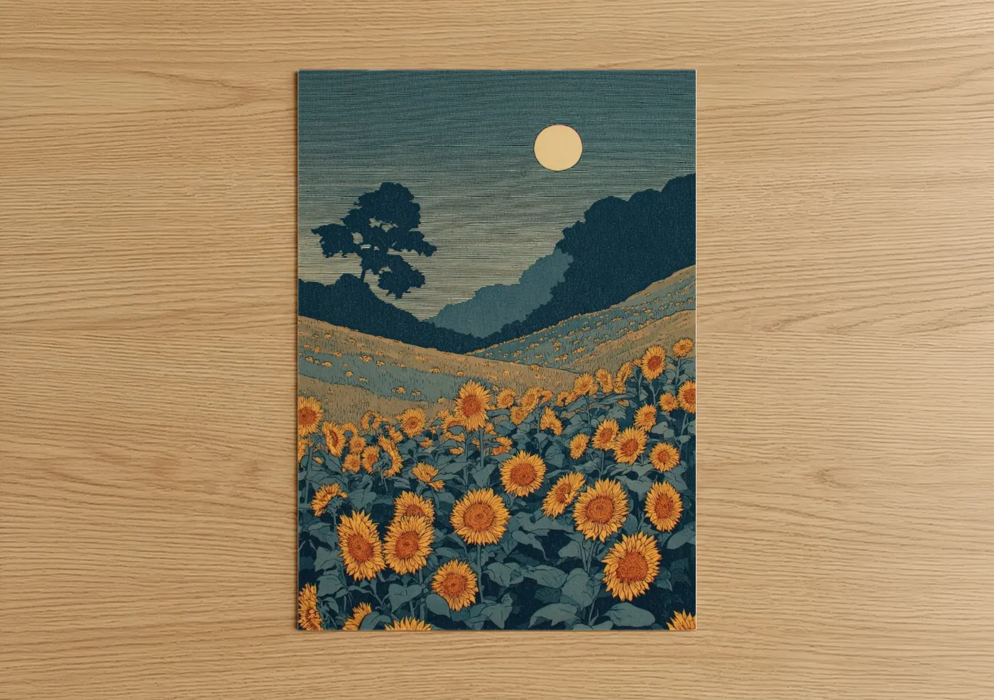 Golden Sunflower Valley Landscape Wall Art