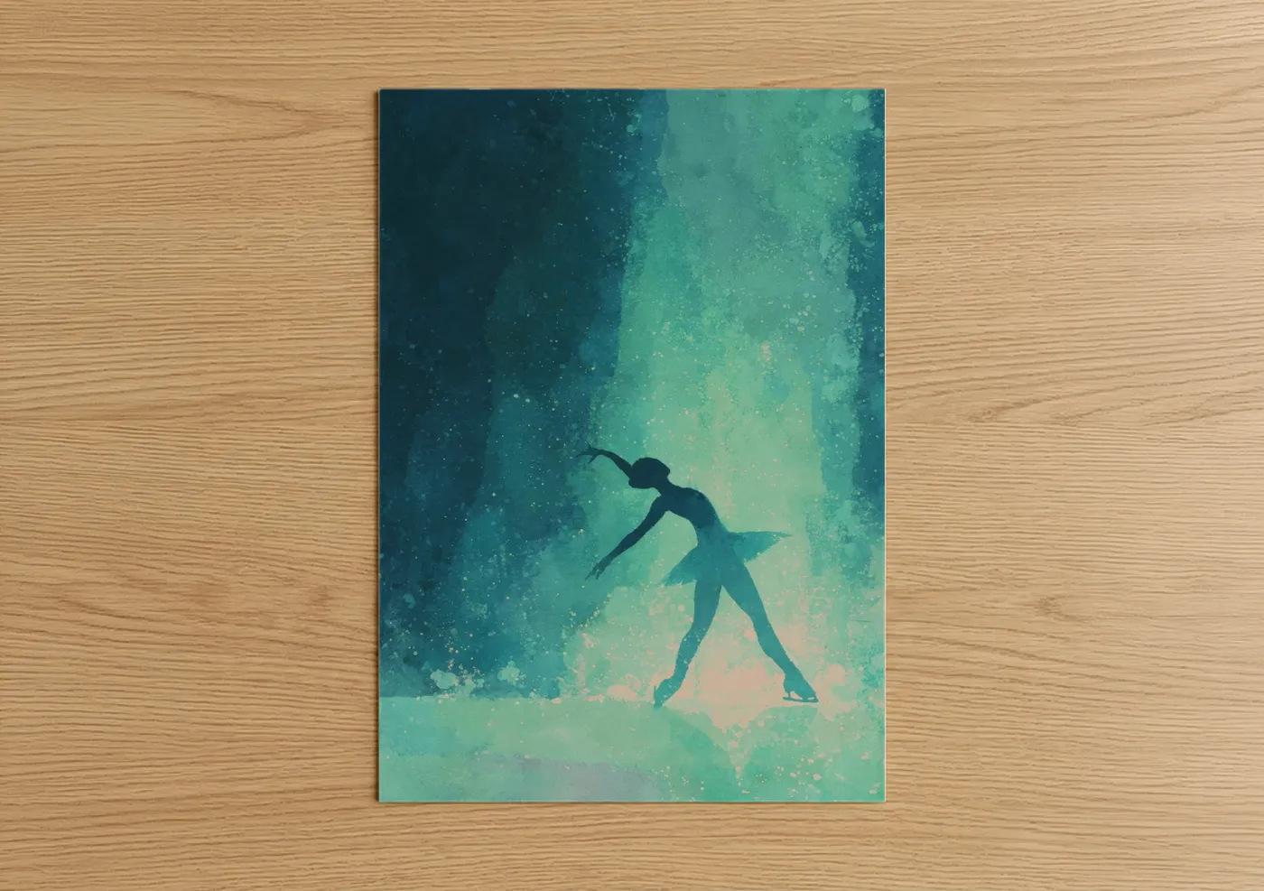 Graceful Ice Skater Winter Sport Art Wall Art