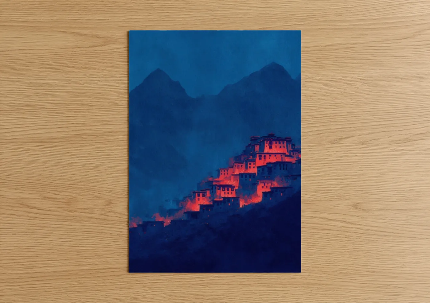 Himalayan Monastery Night Glow Wall Art