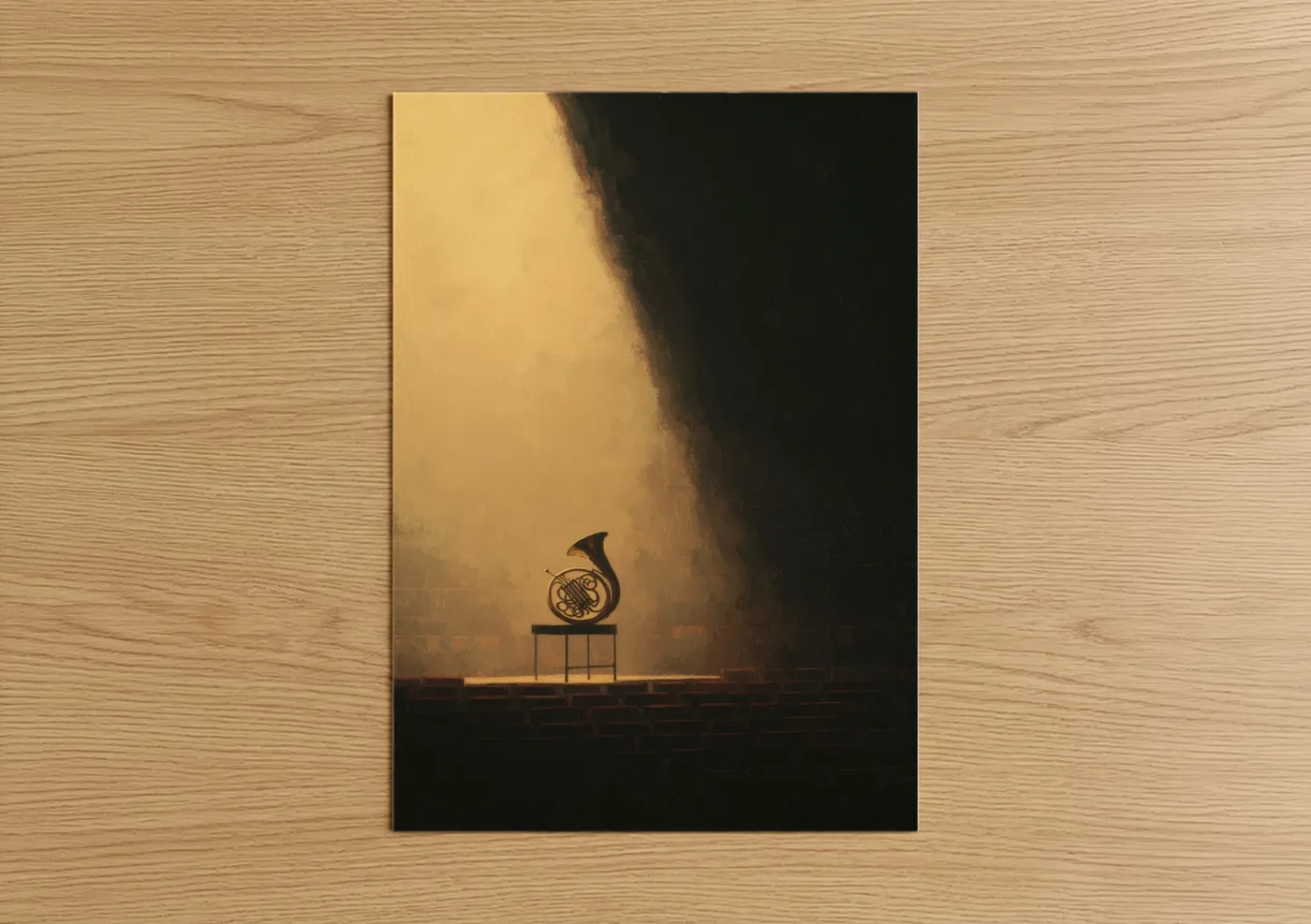 Solitary French Horn Atmospheric Wall Art