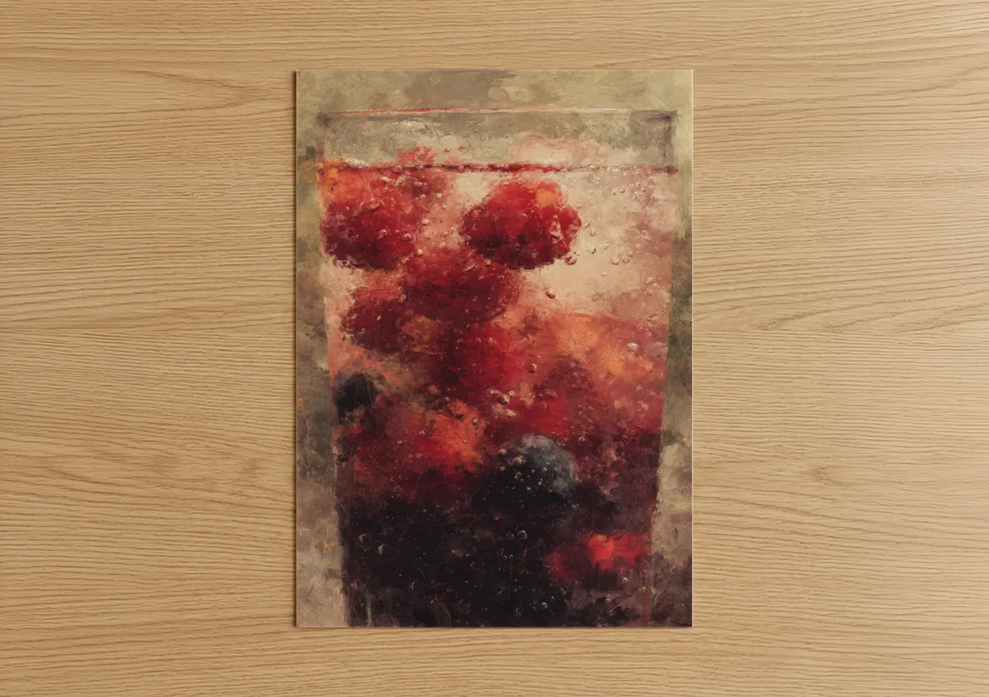 Abstract Iced Tea Red Watercolor Wall Art