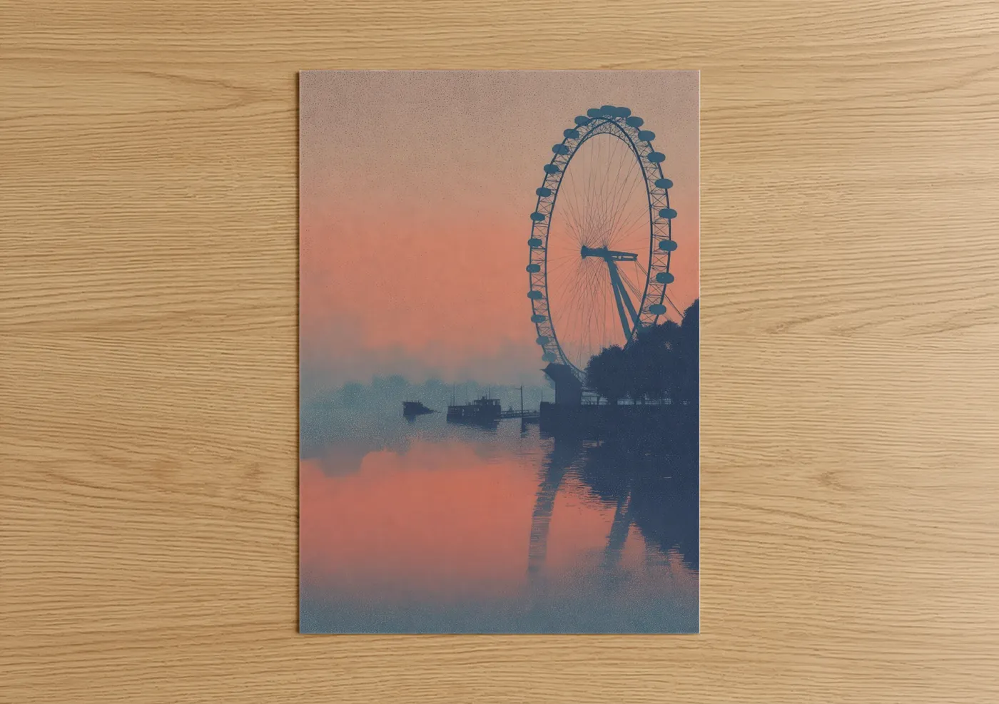 London Eye Sunset Reflection Photography Wall Art