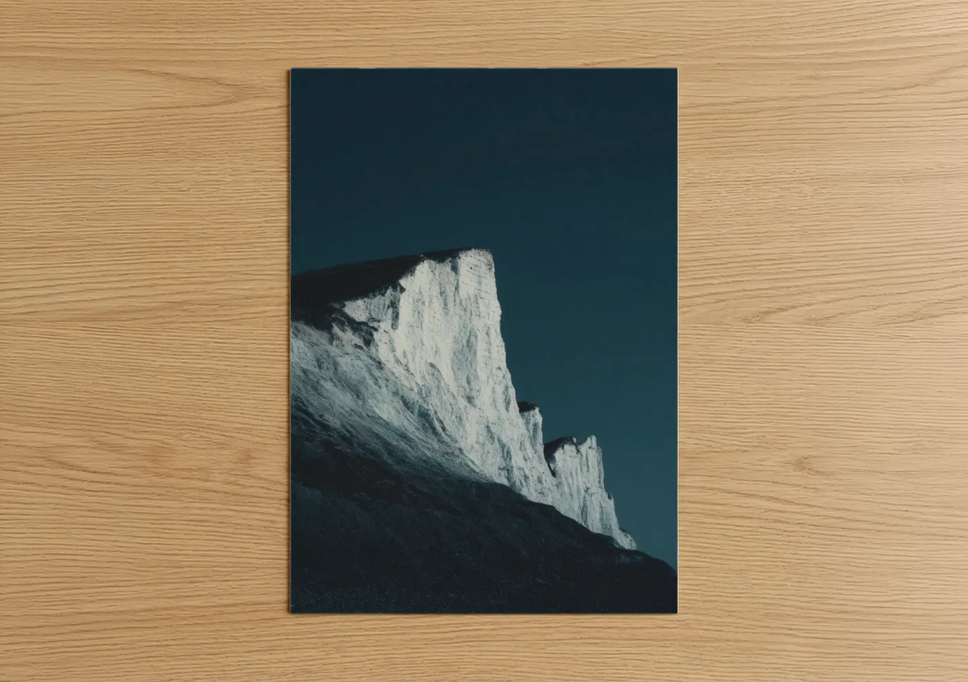 White Cliff Dramatic Teal Sky Wall Art